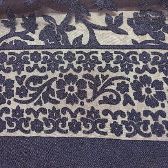 Unbranded Black/Navy Blue Silk Fringed Scarf - Picture 5 of 7